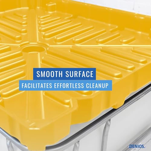 DENIOS® IBC Tote Funnel - 49.5"x42"x5" | Extra Large Funnel | Wide Mouth for IBC Totes | Perfect for Fast, Spill-Free Liquid Transfer | Heavy-Duty Large | Yellow | IBC Tote NOT Included - color: Yellow