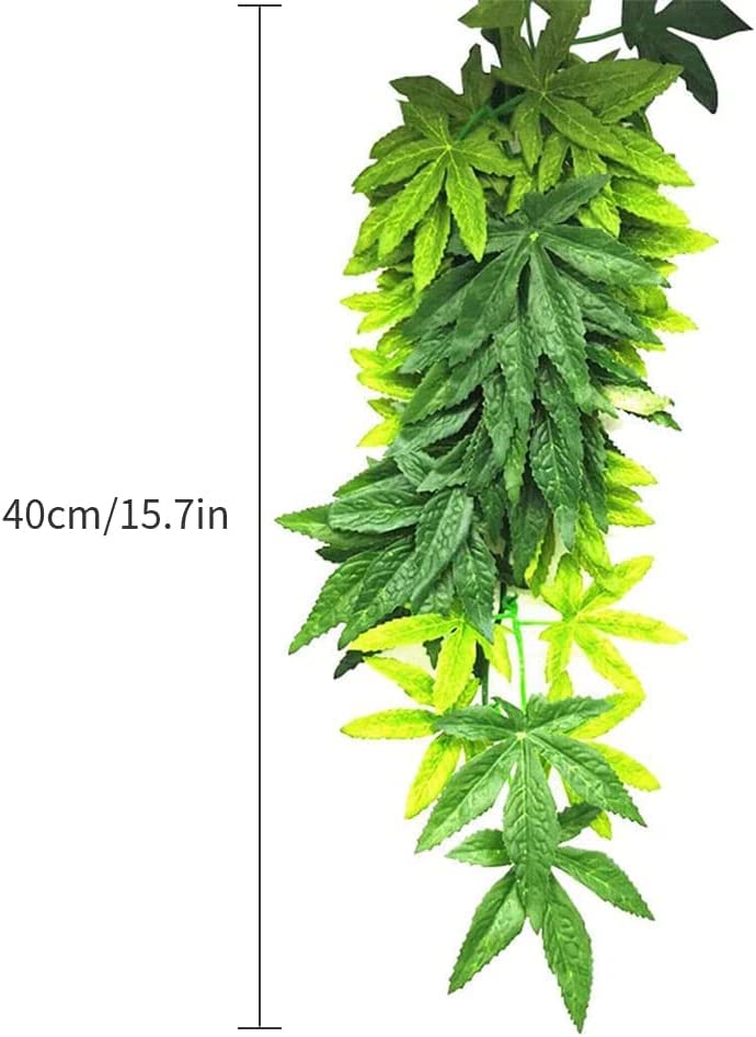 40cm/16in Aquarium Decorations Artificial Plants Fake Plastic Water Grass for Fish Tank Aquarium Decor Hanging Plants - color: Green Leaves, size: 16INCH