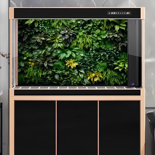 Vertical Garden Aquarium Background Lush Green Tropical Leaves Terrarium Background Living Wall Tropical Green Plants Fish Tank Background Natural Green Leaves Reptile Habitat Background 48x24in - color: Grass Green, size: 48(W)x24(H)in