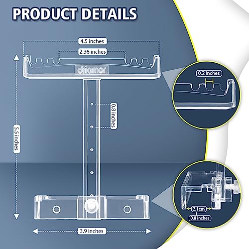 driamor Aquarium Light Riser Adjustable, Clear Acrylic Fish Tank LED Light Stand Aquarium Lamp Holder Bracket Kit 2pcs Transparent Support for Width 2.5-4.4 Inches Light with Extendable Bracket - color: Clear (Standard Size)