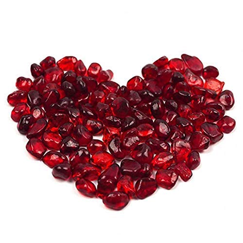 OMEM Aquarium Stone Decorations,Big Red Glass Crystal Stone, Fish Tank Gravel Decorations,Fantasy Fish Tank (A Pack of 100, Red) - color: Red, size: A Pack of 100