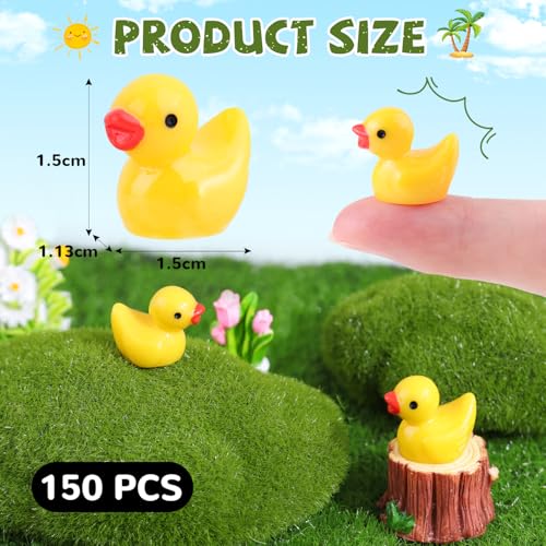 TINKRSTUFF 150PCS Mini Resin Animals Cute Yellow Tiny Ducks,Miniature Duck Figures to Hide,Little Animal Small Figurines Bulk for Desk Garden Landscape Aquarium Ornaments DIY Crafts & Decor - color: Yellow Ducks-150pcs
