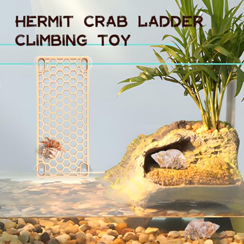 Hermit Crab Ladder Toy - Climbing Accessories for Reptiles, Lizards, Chameleons, Crab Habitat & Fish Tank Decoration Supplies (Yellow) - color: yellow