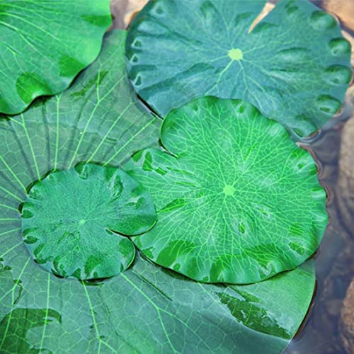 6Pcs Floating Lily Pads for Ponds: Realistic Lily Pads Leaves, Artificial Floating Foam Lotus Leaves Pond Decor for Pond Pool Koi Fish Patio Aquarium