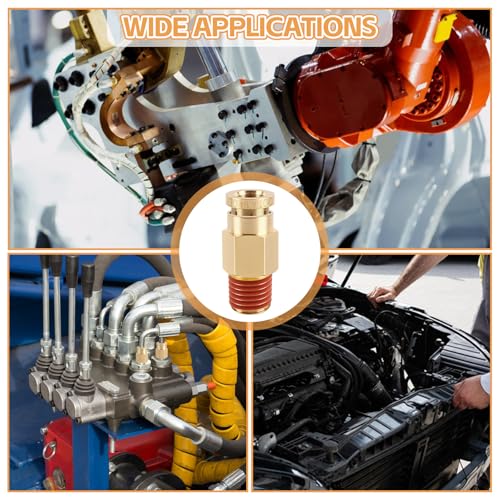 6PCS DOT Quick Push to Connect Brass Air Brake Fitting, Kalolary Brass Straight DOT Line Fittings 1/4"OD×1/8"NPT Thread Air Brake Line Fittings, Air Suspension Kit, Air Hose Repair Kit - size: Straight 1/4"OD ×1/8"NPT