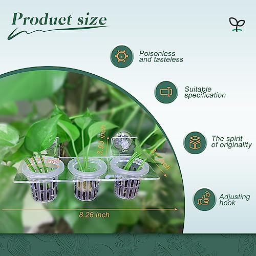 Upgrade Acrylic Aquarium Plant Holder Hanging Aquatic Plant Holder,Adjustable Suction Cup Fish Tank Pot for Hanging Cultivation and Aquarium Decor - color: White + Suction Cup