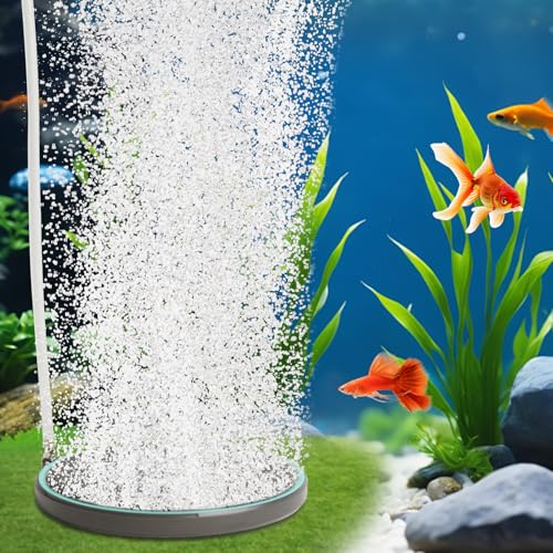 UPETTOOLS 5.2 Inch Air Stone for Aquarium – High Output Dissolved Oxygen Diffuser with Control Valve, Ultra-Quiet Nano Bubble Airstone for Large Fish Tanks, Breeding Tanks, Reef & Hydroponic Systems - size: 5.2 inch