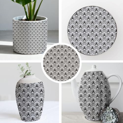 SUPERDANT 4PCS Shell Pattern Underglaze Paper Transfer Ocean Transfer Papers for Clay Ceramic Porcelain Under Glaze Transfers for Pottery Enamel Decals Black Underglaze Decal Handcrafted Gifts - style: Shell Pattern