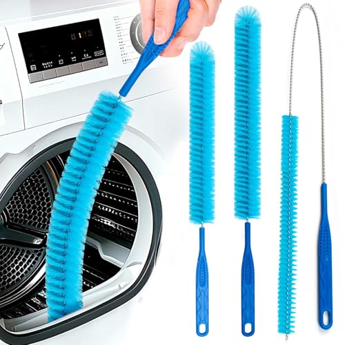 Dryer Vent Cleaner Brush, Lint Remover&Drain Snake for Trap Filter Cleaning | Flexible Long Cleaning Brush for Dryer Vent Lint Removal, Drain Snake Unclogger and Trap Filter Deep Cleaner Kit