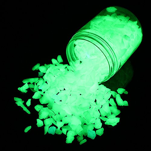 Shiny Stone Glow in The Dark Aquarium Neon Gravel Sand, Decorative Rocks for Fish Tank and Fairy Garden, Home Dec,305g/0.67lbs (5-8mm, Yellow Green) - color: Yellow Green, size: 5-8mm