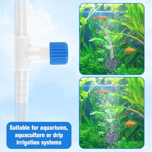 10 Pcs Aquarium Air Control Valves for 3/16" ID Airline Tubing, T Shaped Aquarium Air Valve Aquarium Tubing Connectors Single Way Plastic Flow Controllers Regulators for Fish Tank Tubing