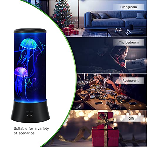 Meloki Floating Jellyfish Lamp - Electric Jelly Fish Light Lamp with Auto Color Changing, Ultra-Quiet Water Pump, Holiday Gift for Kids Men Women, Home Room Mood Decor - size: 15 inch