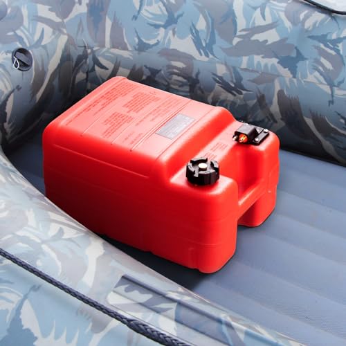 VEVOR Marine Tank, 6.34-Gallon/24-L Portable Tank with 9.8ft Hose, Gauge for Outboard Engine, Yacht, Fishing, Deck Boat, Red