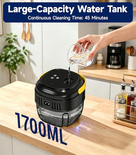 Handheld Steam Cleaner, 1.7L Tank, 6-Level Adjustable,15s Heat-Up Portable Steamer for Cleaning, 1500W High Pressure Steamer, 15Pcs Accessories Steam Cleaner for Home Kitchen Grease Car Detailing