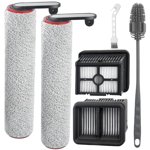 H12 Pro Roller Brush Replacement and HEPA Filter for Dreame H12 Pro, H12 Dual, G10 Pro Cordless Wet Dry Vacuum Cleaner, 2 Brush Rollers, 2 HEPA Filters, 1 Water Tank Brush, 1 Cleaning Brush