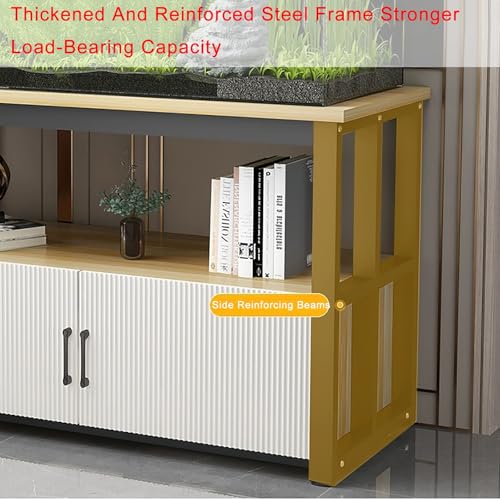 Fish Tank Stand with Storage Cabinet, Heavy Duty Metal Frame Aquarium with Anti-slip Foot Pads, 550 LBS Capacity,for Reptile Turtle(Black,70x40x70cm/27.5x16x27.5) - color: Black, size: 70x40x70cm/27.5x16x27.5"