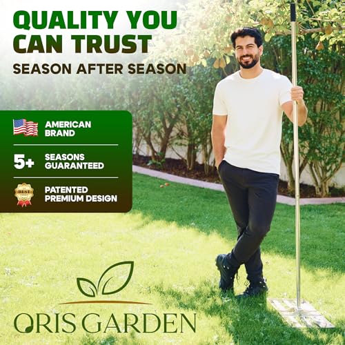 Oris Garden® Lawn Leveling Rake 30 inch - Ground Leveler for Yard, Sand, Soil, Grass - Dirt Leveling Tool, Heavy Duty Stainless Steel rakes for Golf, Grading, Gravel (30" Leveling + Thatch Rake) - style: 30" Leveling + Thatch Rake