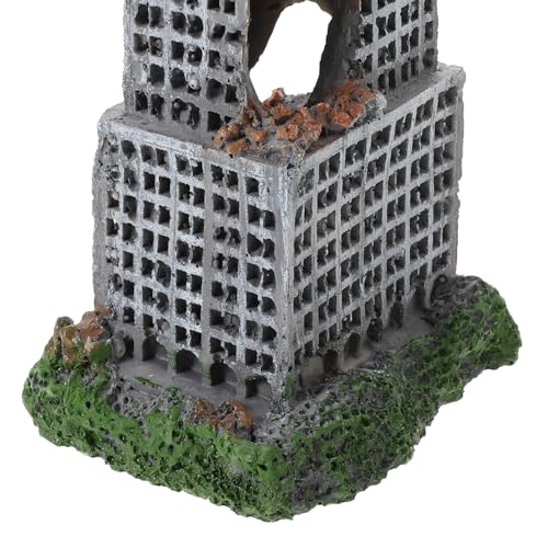 2pcs Aquarium Castle Ruins Decoration - Resin Fish Tank Cave Ornament - Mini Realistic City Building - Fish Shrimp Shelter Cave Hideout