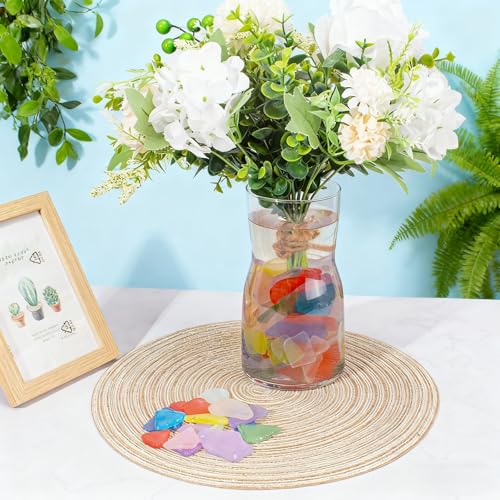 Keedolla Sea Glass for Crafts - 10 OZ Colorful Flat Frosted Seaglass Pieces Crushed for DIY Art Crafts, Vase Filler, Beach Weddings, Aquarium and Home Decor - color: Multicolor - B, size: 10 OZ / 0.63 LB