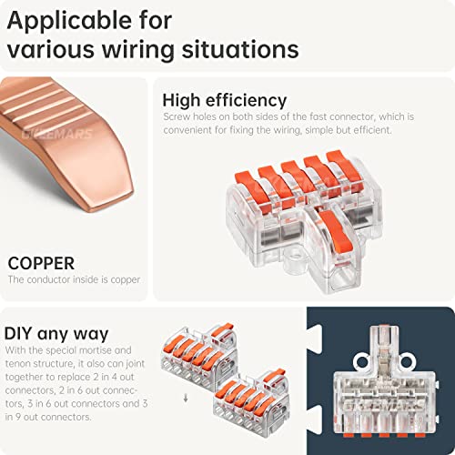 10Pcs Mini Electrical Wire Connectors, DIY Splicing into 4/6/8/9/10 Way Quick Connector Terminal Blocks (1 in 5 Out, PC) - style: 1 in 5 out, PC