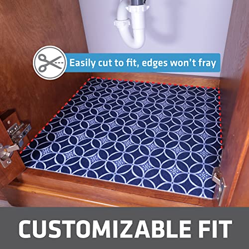 Drymate Premium XL Under Sink Mat, Waterproof Cabinet Protection Mats for Kitchen & Bathroom, Absorbent Shelf Liners, Slip-Resistant, Non-Adhesive, Machine Washable (USA Made)(24”x59”)(Indigo) - color: Indigo, size: 24"W x 59"L