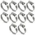 10 Pack SAE Size 16 Stainless Steel Hose Clamps, German Style Embossed Worm Gear Clamp, Adjustable 3/4 to 1-5/8 inch (25-40mm) for Dryer Vent Intercooler Hose - size: 1 to 1-5/8 inch (10 Pack)
