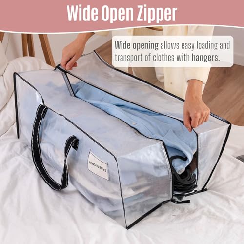 VENO 10 Pack Heavy Duty Moving Bags, Clear Packing Bags for Easy Visibility, Alternative to Moving Boxes, Storage Bins for Clothes, Blankets, Comforters, College Dorm Essentials (Clear, 10 Pack) - color: Clear, size: 10 Pack