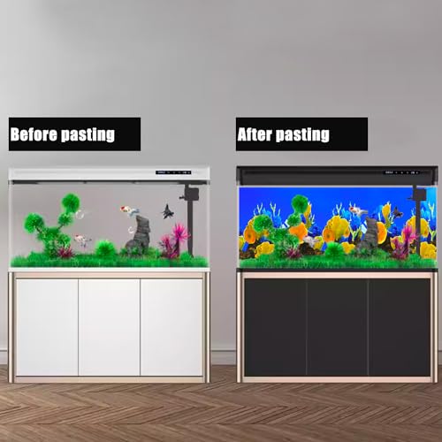 Lainrrew Aquarium Background Poster HD, Dual-Sided Water Plants & Fish Tank Landscape, 16"x40", Vivid Marine Life, Waterproof Scenery, Easy to Install, Durable Tank Decor (Type 3) - color: Type 3