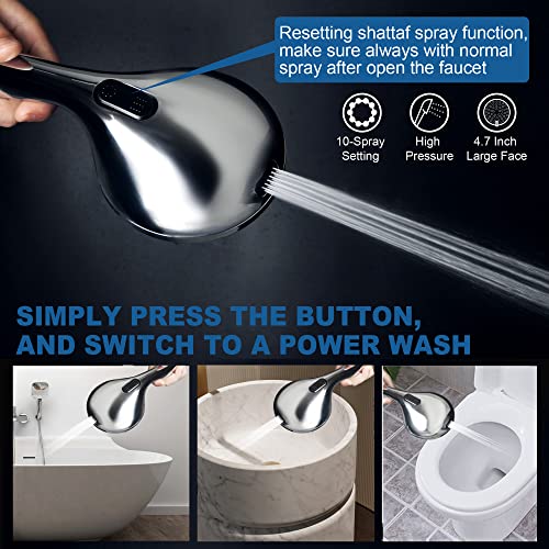 7.5" Rotatable Dual Shower Head with Handheld Combo, Kids Friendly Low 3-Way Diverter, Adjustable Slide Bar for Whole Family Use, Enjoy High Pressure Rainfall Spa Shower, Polished Chrome Finish