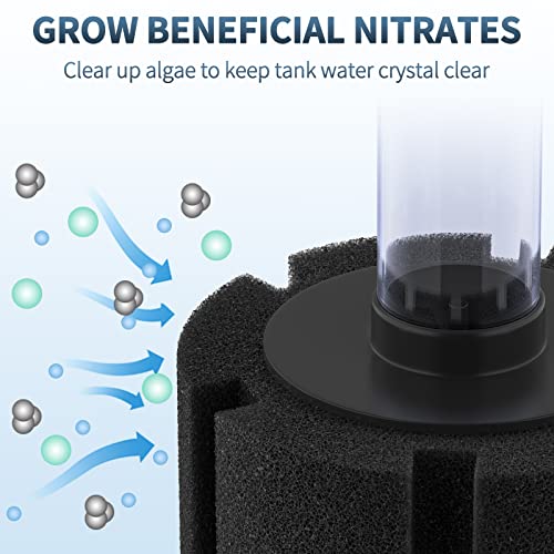 Pawfly Aquarium Bio Sponge Filter Small Fish Foam Filter with Airline Tubing Suction Cups Check Valve Connectors and Control Valve for Fish Tanks up to 20 Gallons