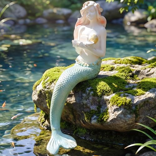 Unique Mermaid Aquarium Decorations - Resin Fish Tank Décor Thematic Ornaments, Waterproof & Non-Toxic Mermaid Statue for Enchanting Aquarium Display, Item (Pink) - color: Pink Mermaid