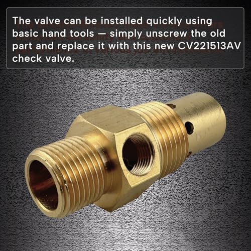 Air Compressor Check Valve Fit for Campbell Hausfeld 1/2" Male NPT Tank x 3/8" Compression Tube x 1/8" NPT Unloader Port Brass One-Way Flow Control Valver Replace One-way