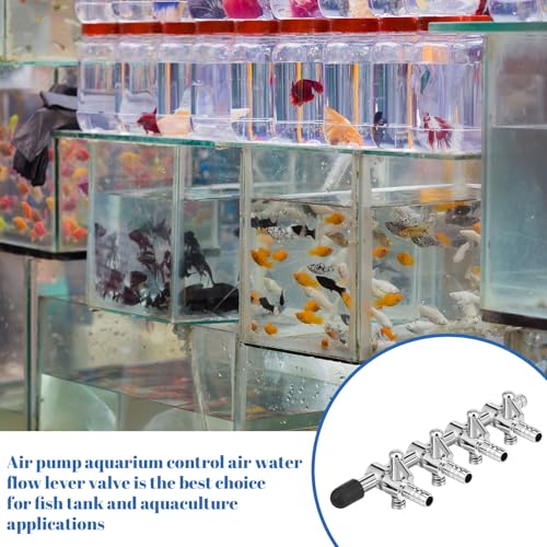 3 Pack 4-Way Aquarium Stainless Steel Air Flow Control Lever Valve with Airline Tubing Connector for Air Pumps Fish Tank Multi-Port Distributor Splitter - style: 4-Way