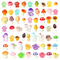 100pcs Mini Mushrooms Tiny Resin Mushrooms Miniature Little Small Mushroom Figures Bulk for for Micro Fairy Garden Landscape Aquarium Accessories Dollhouse Hide Crafts Decor - style: 100Pcs