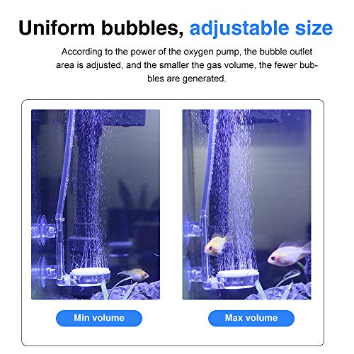 Upettools 1.4inch Aquarium Air Stone Fish Tank Nano Bubble Stone Kit with Control Valve Quiet Super-High Dissolved Oxygen Diffuser Makes Super Tiny Bubbles for Betta Fish & Small Tank