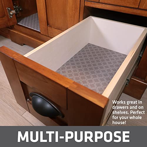 Drymate Premium XL Under Sink Mat, Waterproof Cabinet Protection Mats for Kitchen & Bathroom, Absorbent Shelf Liners, Slip-Resistant, Non-Adhesive, Machine Washable (USA Made)(24”x59”)(Taupe) - color: Taupe Diamond Squares, size: 24"W x 59"L