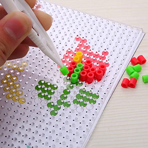 60 Assorted Plastic Tweezers, 4.3Inch Craft Beads Forceps Tools for Stickers Beading Projects Handmade DIY Kids Adult Home Classroom School Creative Game Tweezer - color: Green+yellow+blue+white+red, size: 60PCS