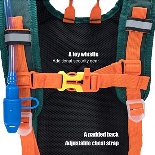 Ivygreen Kids Hydration Backpack, Hiking Backpack for Boys or Girls with 1.5L Water Bladder - color: Army Green, size: Small