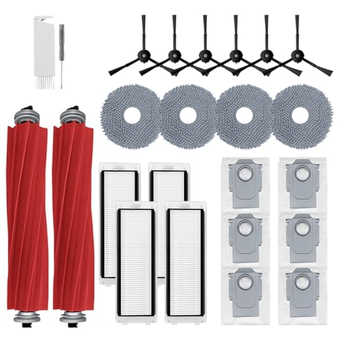 24Pcs Q Revo Accessories Kit Replacement Compatible with Roborock Q Revo/QX Revo Robot Vacuum, 2 Main Brush, 4 Mop Cloth Pads, 6 Side Brushes, 4 HEPA Filters,6 Dust Bag, 1 Cleaning Tool - style: for Q Revo/QX Revo