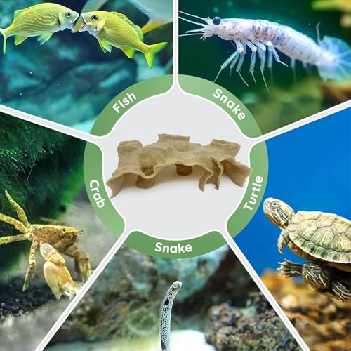 LIYAOLI Aquarium Cave Hideout for Fish Shrimp and Betta, 3D Printed Natural Rock Aquarium Decor with Multi Entrance Shelter for Nano Fish Tank Aquascape Decoration (Sandy Earth Color, S)