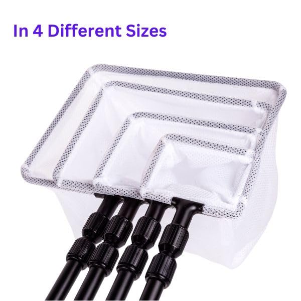 UNEAK - Aquarium Fish Net with Extendable 22"-33" Handle, Telescopic Fish Tank Nets, Fine Mesh Net for Fish and Shrimp Catching, Ponds, Creeks, and Aquariums - size: Small Net