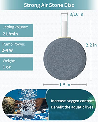 Pawfly Aquarium Air Stone Disc Bubbler 1.5 Inch Bubble Release Tool Round Oxygen Diffuser for Nano Air Pumps Fish Tanks Buckets Small Ponds and DWC Reservoirs, 8 Pack - color: 8 Pack