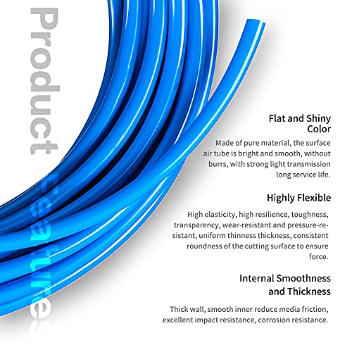 Pneumatic Tubing Blue PU Air hose Pipe Tube Kit 5/16 inch or 8mm OD 5mm ID 39.4ft/12 Meter for Air Line or Fluid Transfer - color: Blue, size: 8mm OD / 5mm ID × 12m