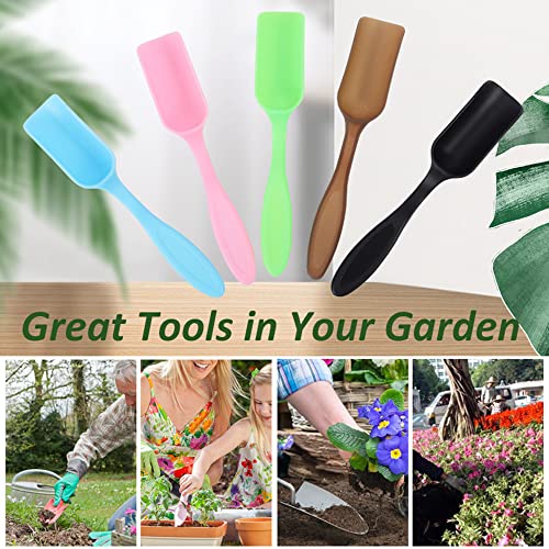 10Pcs Colorful Plastic Mini Gardening Shovel Spoons Soil Scoops, Succulent Sand Scoops/Cultivation Digging Transplanting Tools for Succulents Potted Flowers (Multicolor) - color: Multicolor