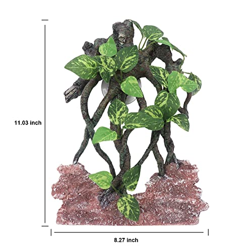 AQUA KT Reptile Climb Tree Branch Rock Background Decoration with Suction Cup for Terrarium Amphibian Lizard Snake - color: Terrarium Background