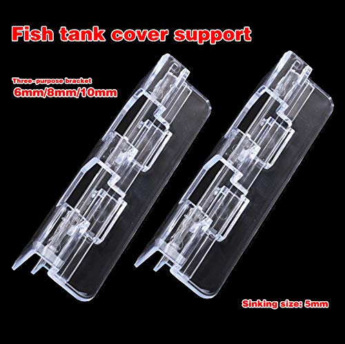 2Pcs Fish Tanks Glass Cover Clip,6mm/8mm/10mmAquariums Fish Tank Acrylic Clips Glass Cover Support Holders Universal Lid Clips for Rimless Aquariums