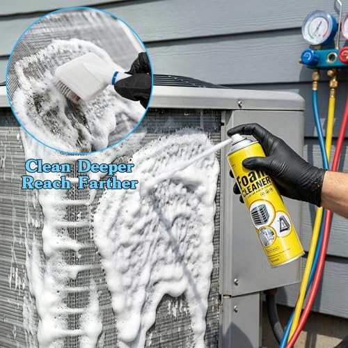 YIYAO Foam Blaster AC Coil Cleaner for AC Unit Kit, Include 3-Piece Set of Air Conditioner Condenser Fin Cleaning Brush Coil Cleaning Brush