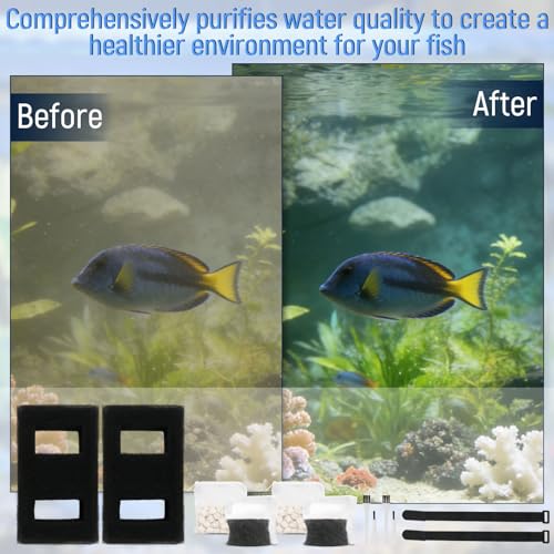 A1376 Aquarium Filter Media Kit Compatible with Fluval Spec Evo Betta Flex Series Aquarium Filters Foam Replacement Set Suitable for Most Standard Aquariums (2-Pack)