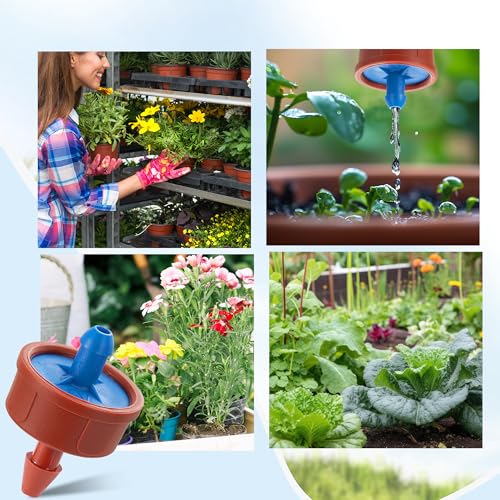 200Pcs 0.5 GPH Pressure Compensating Irrigation Spot Drippers,Constant Flow Barb Outlet Watering Dripper Emitters Heads Parts for 1/4 Inch Watering Tubing Line for Garden Pots Plant Irrigation Systems - color: 0.5 GPH 200PCS