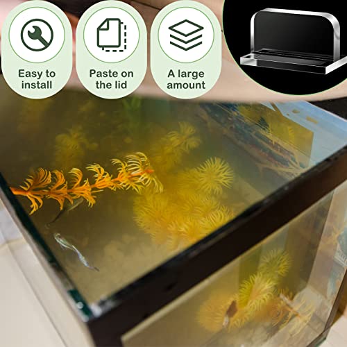 Qunclay 4 Pcs Aquarium Lid Handles Acrylic Fish Tank Cover Handles Adhesive Tank Lid Replacement Handle for Aquarium Fish Tank Lid, 2.36 x 1.38 Inch (Transparent) - color: Transparent